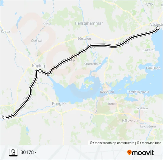 ARBOGA STATION - VÄSTERÅS CENTRAL Train Line Map