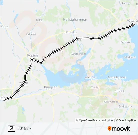 ARBOGA STATION - VÄSTERÅS CENTRAL Train Line Map