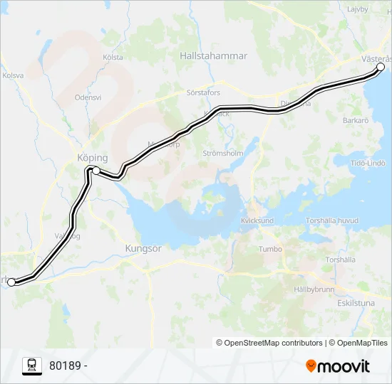 ARBOGA STATION - VÄSTERÅS CENTRAL Train Line Map