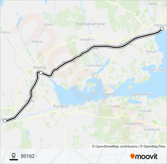 ARBOGA STATION - VÄSTERÅS CENTRAL Train Line Map
