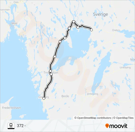 GÖTEBORG CENTRAL - KRISTINEHAMN STATION Train Line Map
