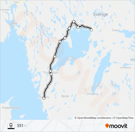 GÖTEBORG CENTRAL - KRISTINEHAMN STATION Train Line Map