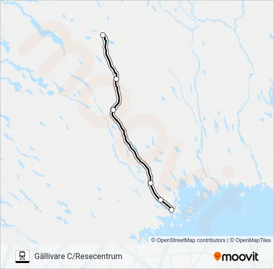 LULEÅ CENTRALSTATION - NARVIK STATION  Line Map