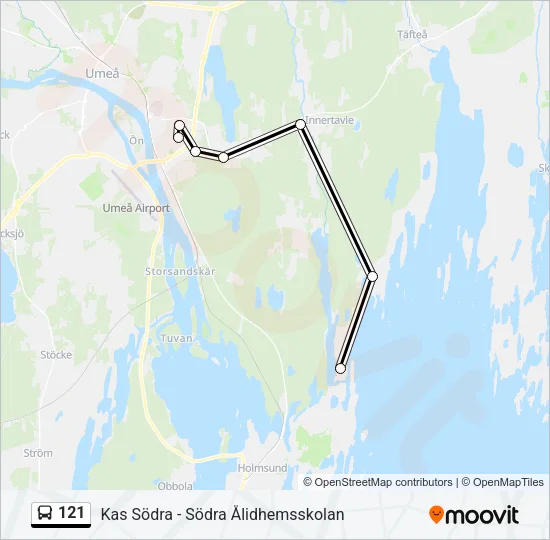 121 Bus Line Map