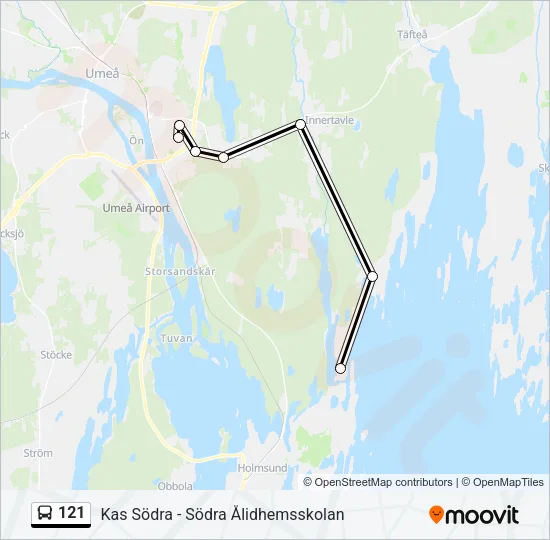 121 Bus Line Map