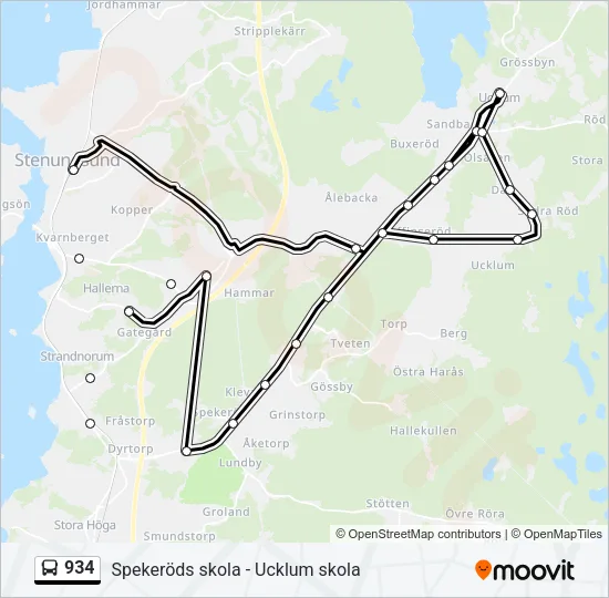 934 Bus Line Map