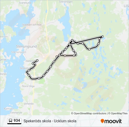 934 Bus Line Map