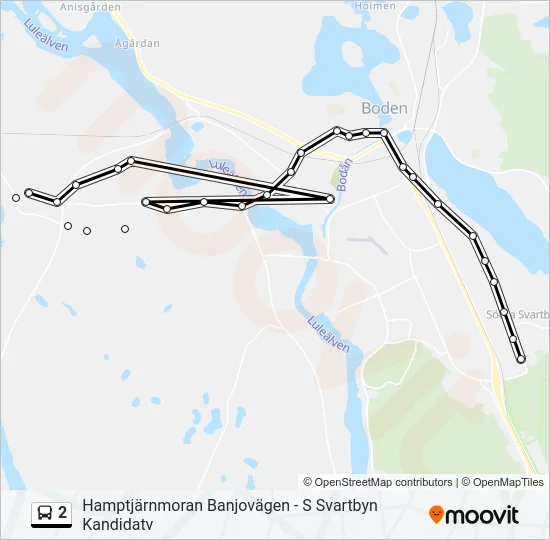 2 Bus Line Map