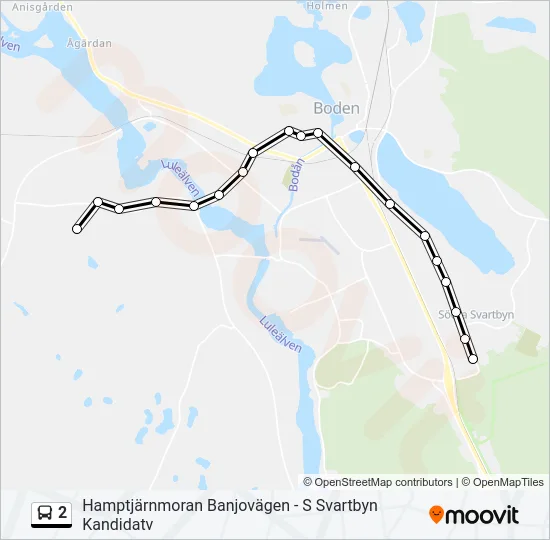 2 Bus Line Map