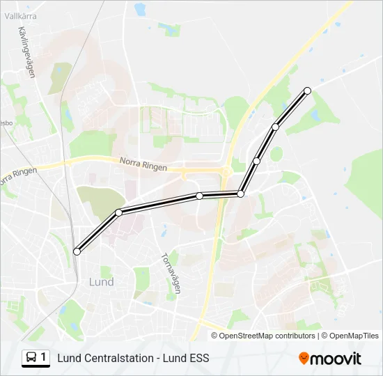1 Bus Line Map