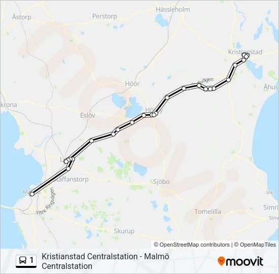 1 Bus Line Map