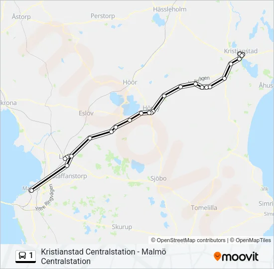 1 Bus Line Map