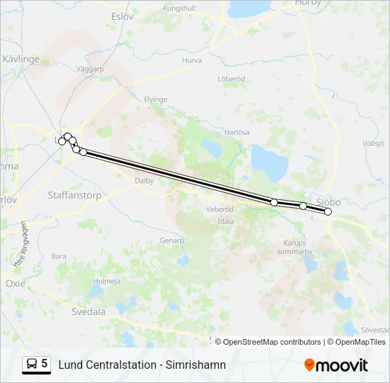 5 Bus Line Map