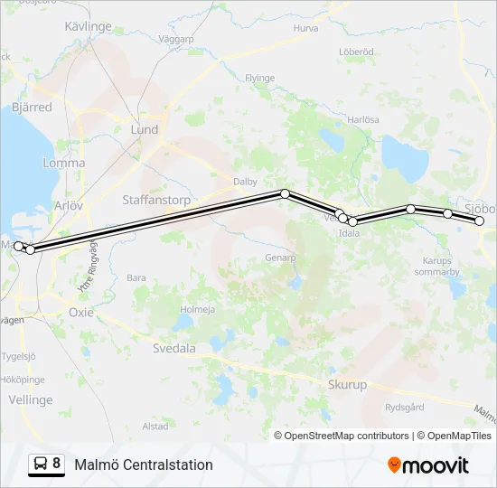 8 Bus Line Map