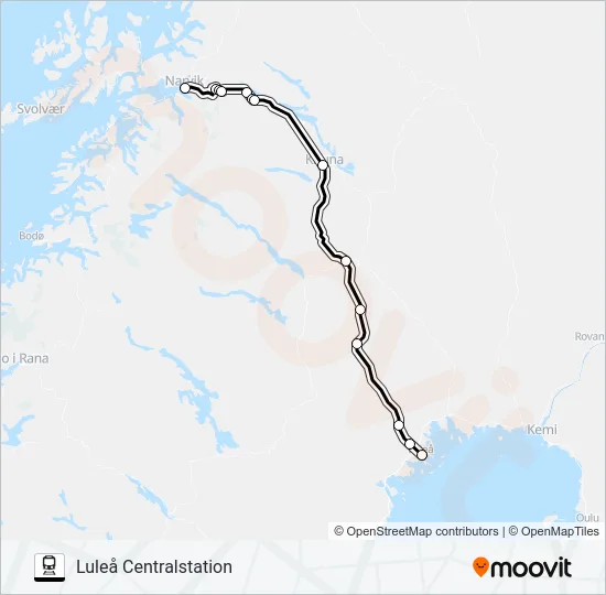 VY NATTÅG  Line Map