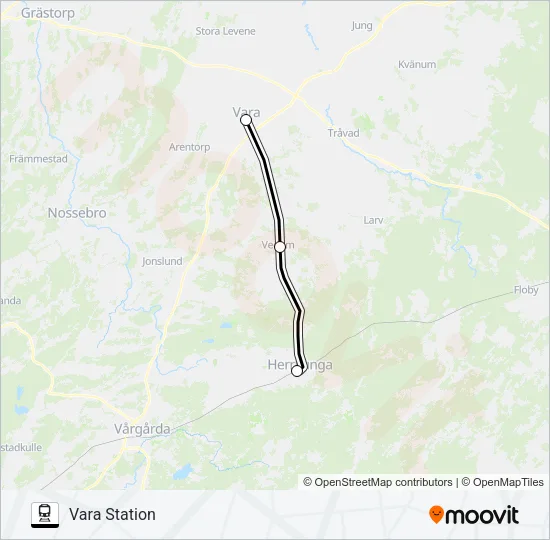 HERRLJUNGA STATION - VARA STATION  Line Map