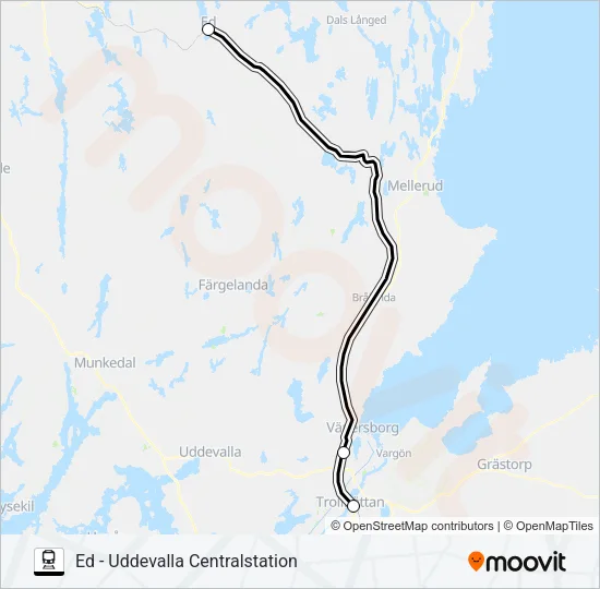 VÄSTTÅGEN Train Line Map