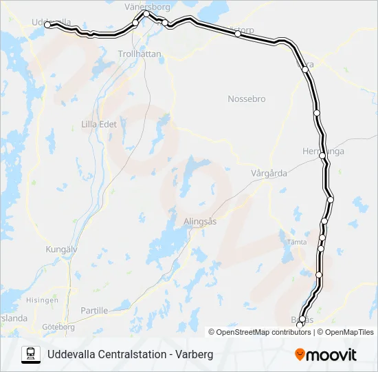 VÄSTTÅGEN  Line Map
