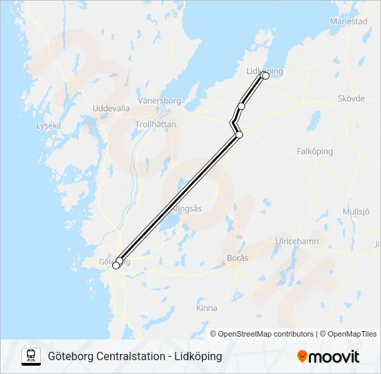 VÄSTTÅGEN Train Line Map