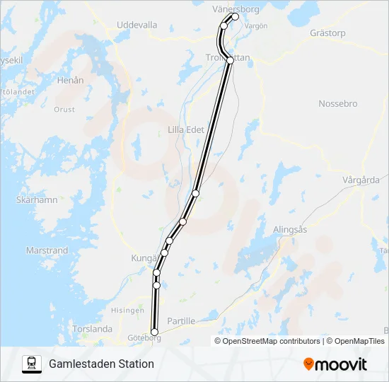 VÄSTTÅGEN  Line Map