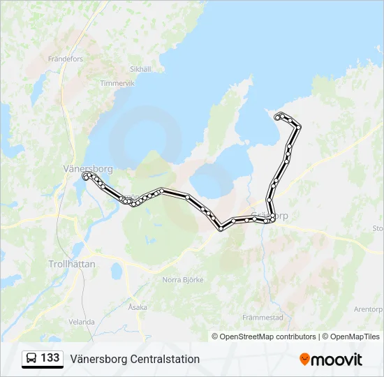 133 Bus Line Map