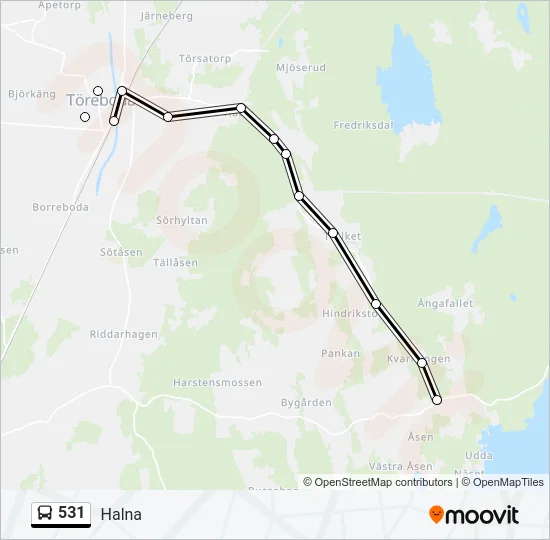 531 Bus Line Map
