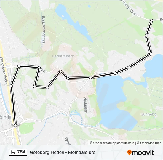 754 Bus Line Map