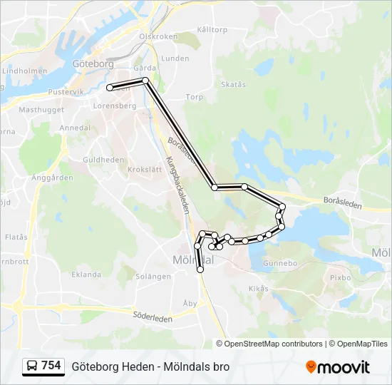 754 Bus Line Map