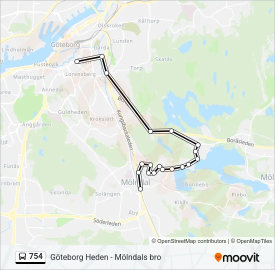 754 Bus Line Map