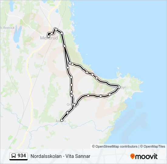 934 Bus Line Map