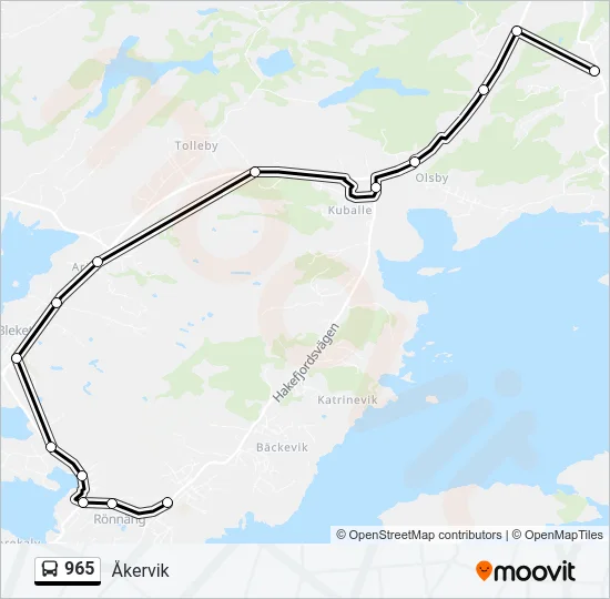 965 Bus Line Map
