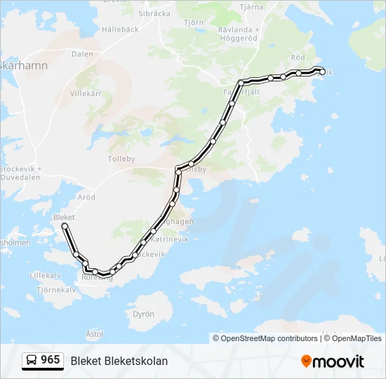 965 Bus Line Map