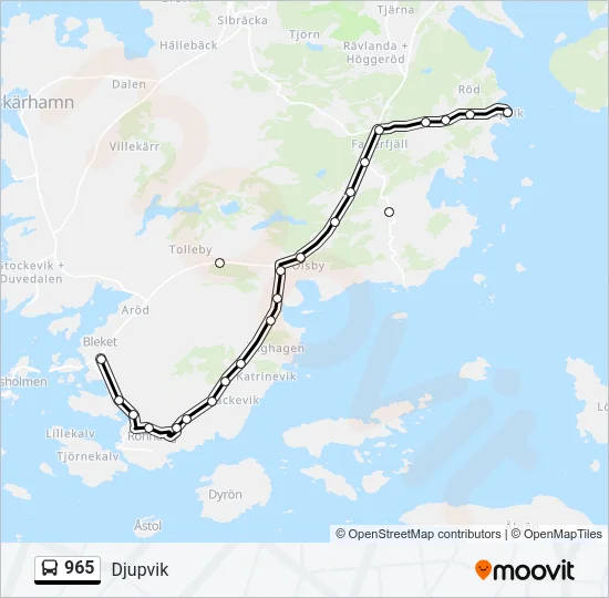 965 Bus Line Map