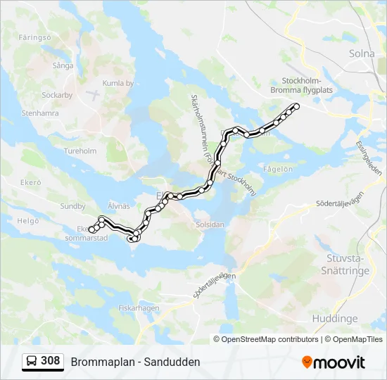 308 Bus Line Map