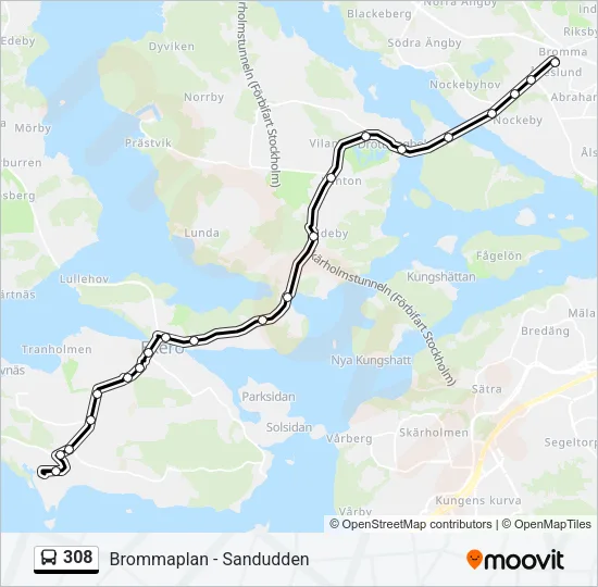 308 Bus Line Map