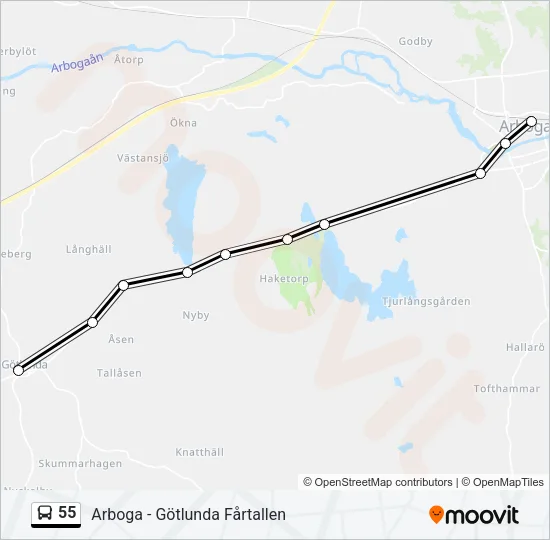 55 Bus Line Map