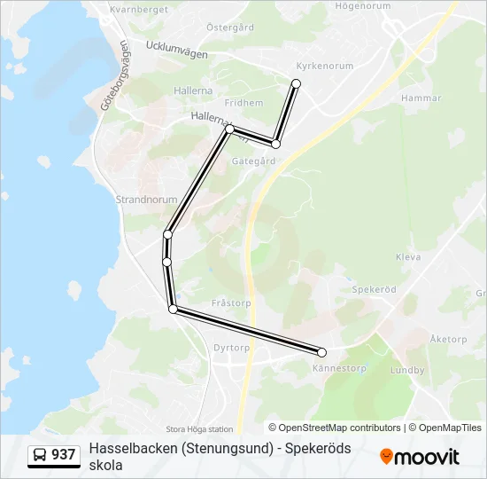 937 Bus Line Map