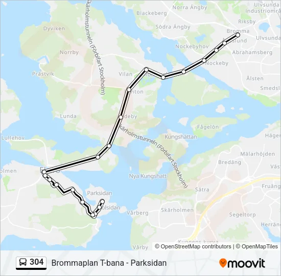 304 Bus Line Map