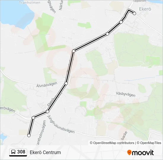 308 Route: Schedules, Stops & Maps - Ekerö Centrum (Updated)