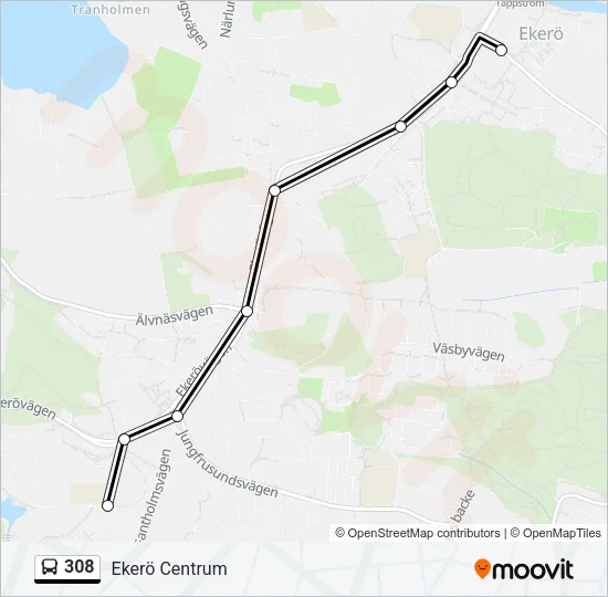 308 Bus Line Map