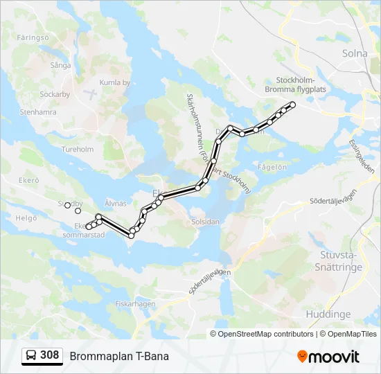 308 Bus Line Map