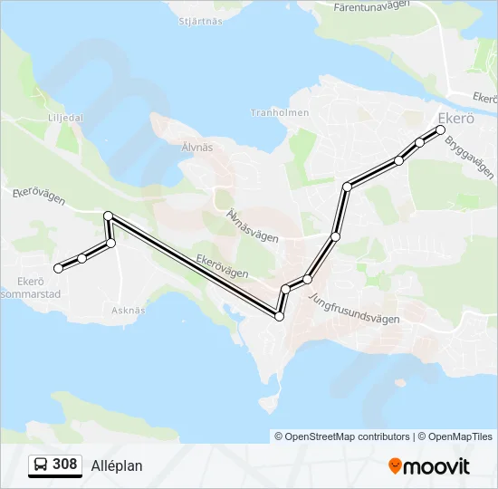 308 Bus Line Map