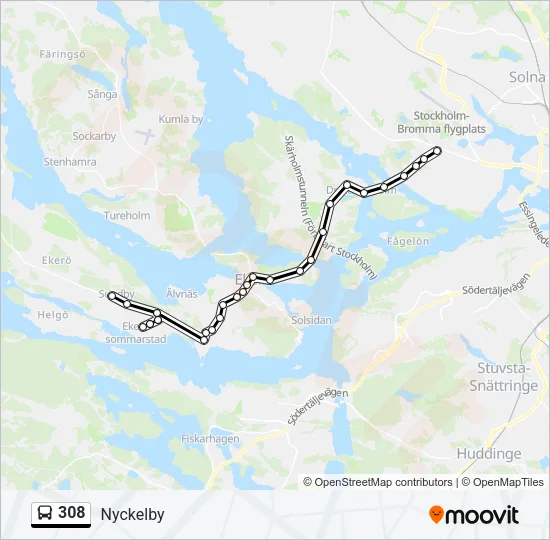 308 Bus Line Map