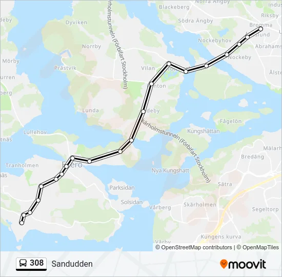 308 Bus Line Map