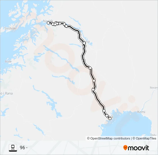 LULEÅ CENTRAL - NARVIK STATION Train Line Map