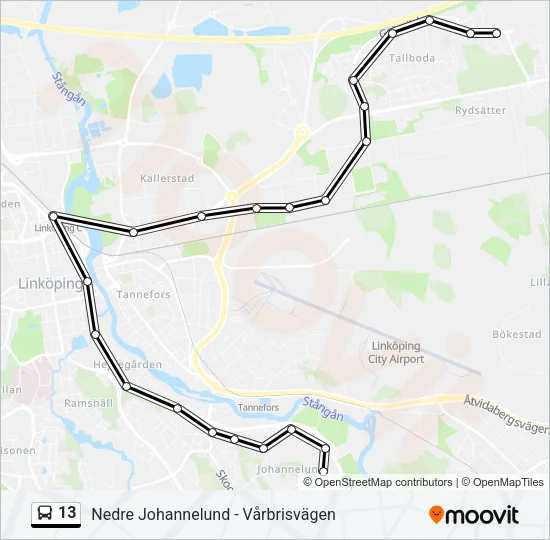 13 Bus Line Map