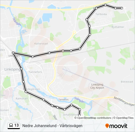 13 Bus Line Map