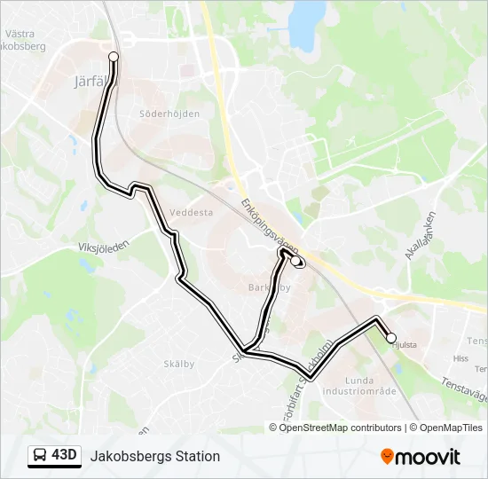 43D Bus Line Map