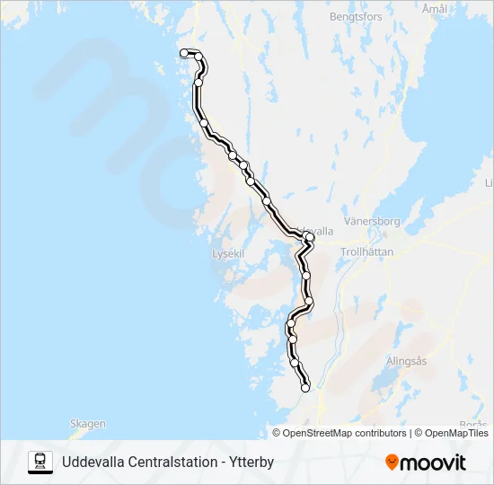 VÄSTTÅGEN  Linje karta
