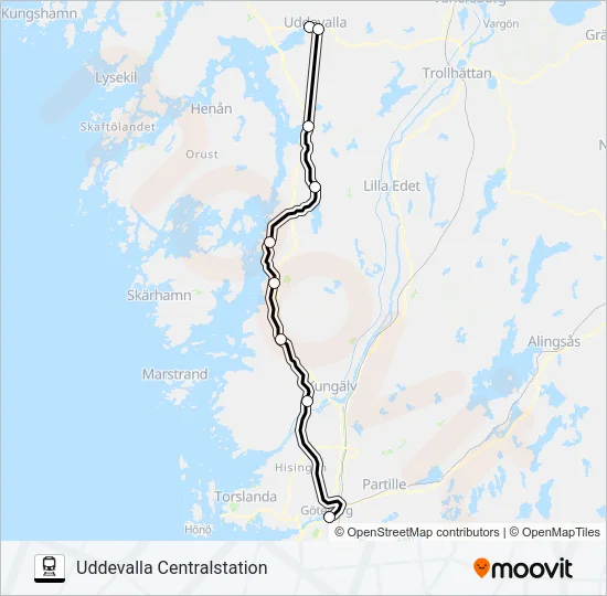 VÄSTTÅGEN  Line Map